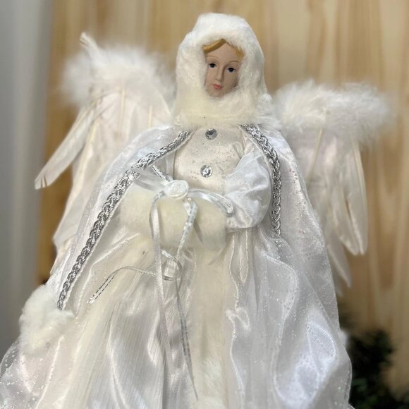 Hooded Coat Angel Tree Topper Christmas Decoration Holiday Decor Gift Keepsake - Picture 6 of 6